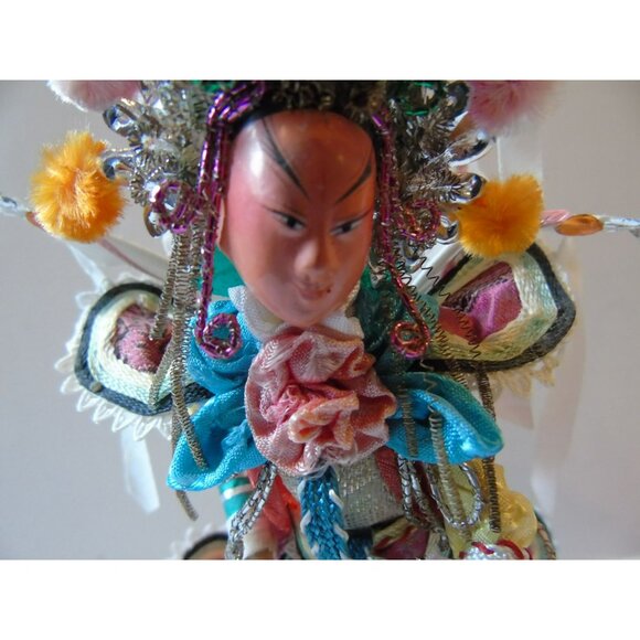 Vintage 1960's Chinese Opera Dolls Male Female Elaborate Costumes Handmade - Picture 9 of 10